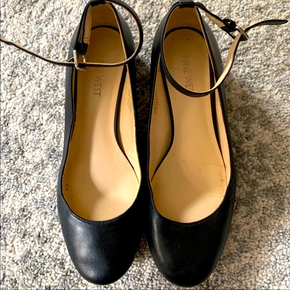 🌵 Nine West Short Heels Flats 7.5 Black